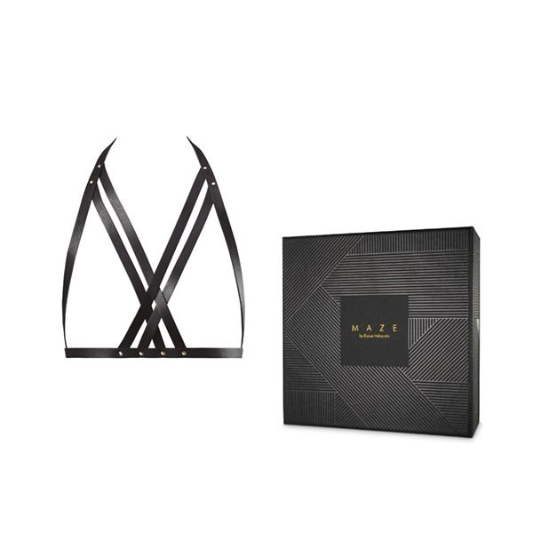 BIJOUX INDISCRETS MAZE - HALTER BRA HARNESS BLACK
